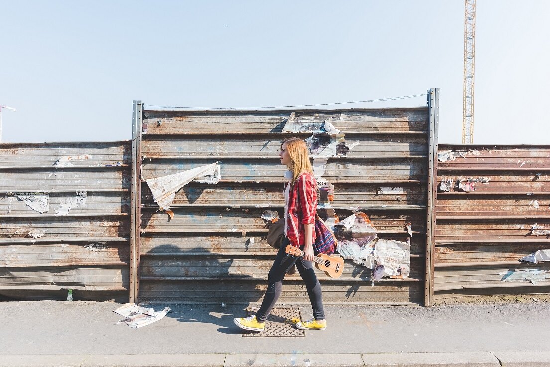 young person walking