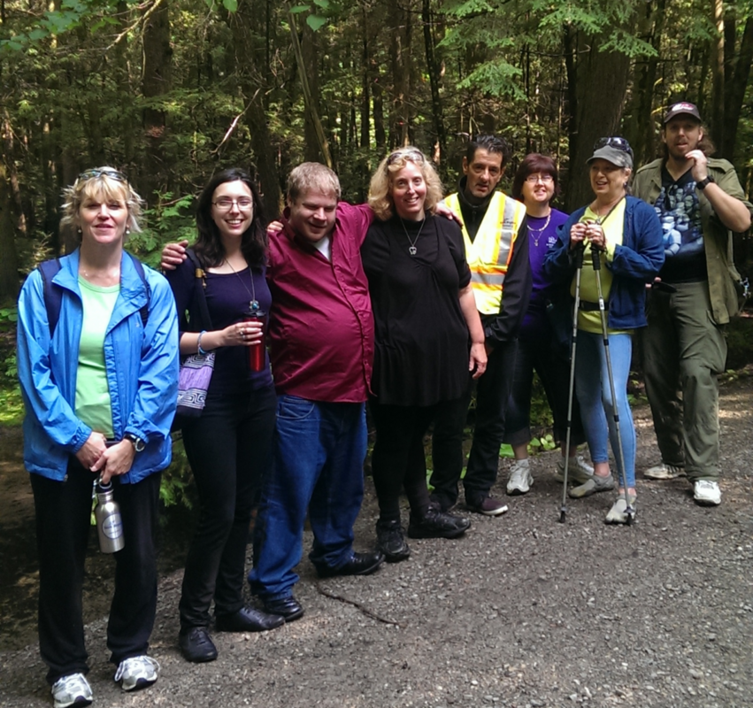 Participants on a Mood Walks hike at Eldred King Woodlands, organized by CMHA York Region and South Simcoe Branch.
