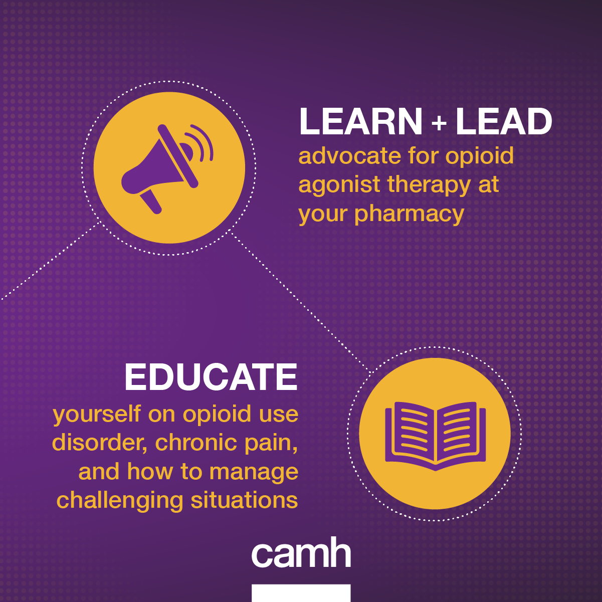 Learn and Lead. Advocate for opioid agonist therapy at your pharmacy. Educate yourself on opioid use disorder, chronic pain, and how to manage challenging situations. 